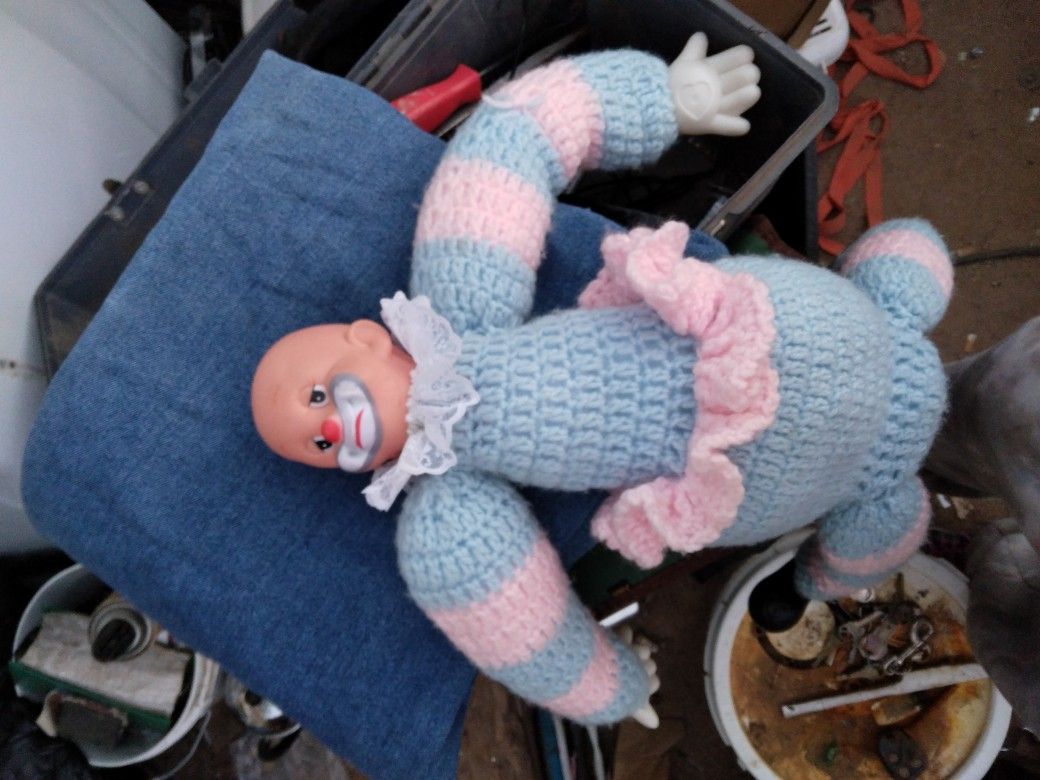 Hard Faced Crochet Clown 