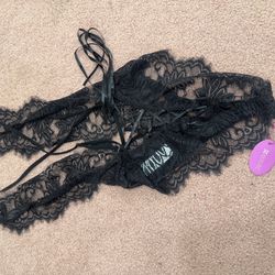 New Small Black Lace Bodysuit Lingerie