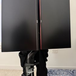 Two Gaming Monitors with Monitor Arm