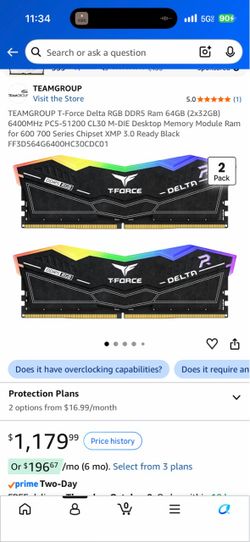 Tforce 64GB  32gb ×2 DDR5 6400MHZ