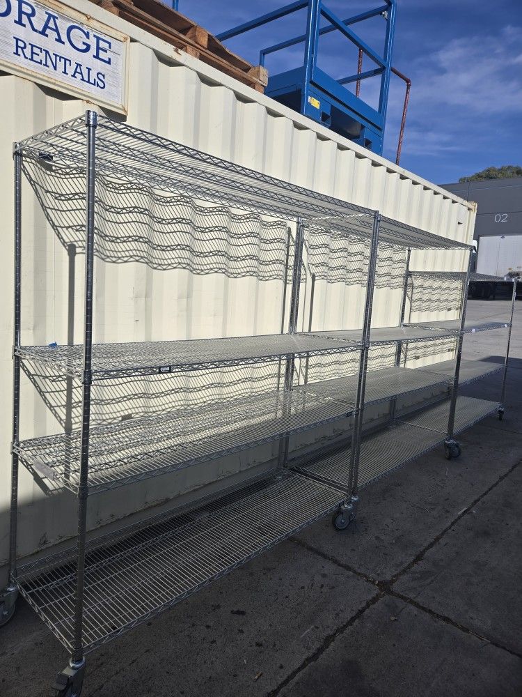 U Line Metal Wire Rack 6ft By 6ft By 2ft On Casters