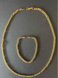 14K gold plated necklace & braclet