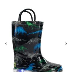 Western Chief Black & Green Kids Rain Boots 