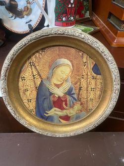 Vintage gold gilt Italian Madonna 10"