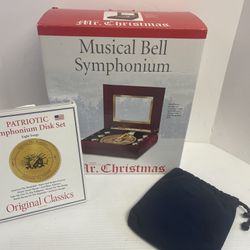 Mr. Christmas Musical Bell Symphonium Classics Wood Music Box 24 Discs - 1132