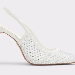 Aldo White Rhinestone Heels - BRAND NEW