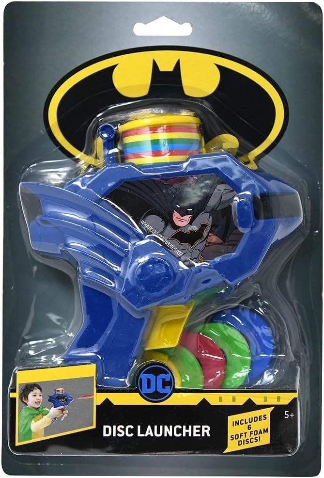 Batman and Joker Foam Disc Launcher Toy Gun Set for Kids Includes 6 Soft Discs