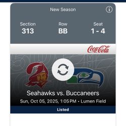 Seahawks v Bucs Aisle Seats 50th Anniversary Game