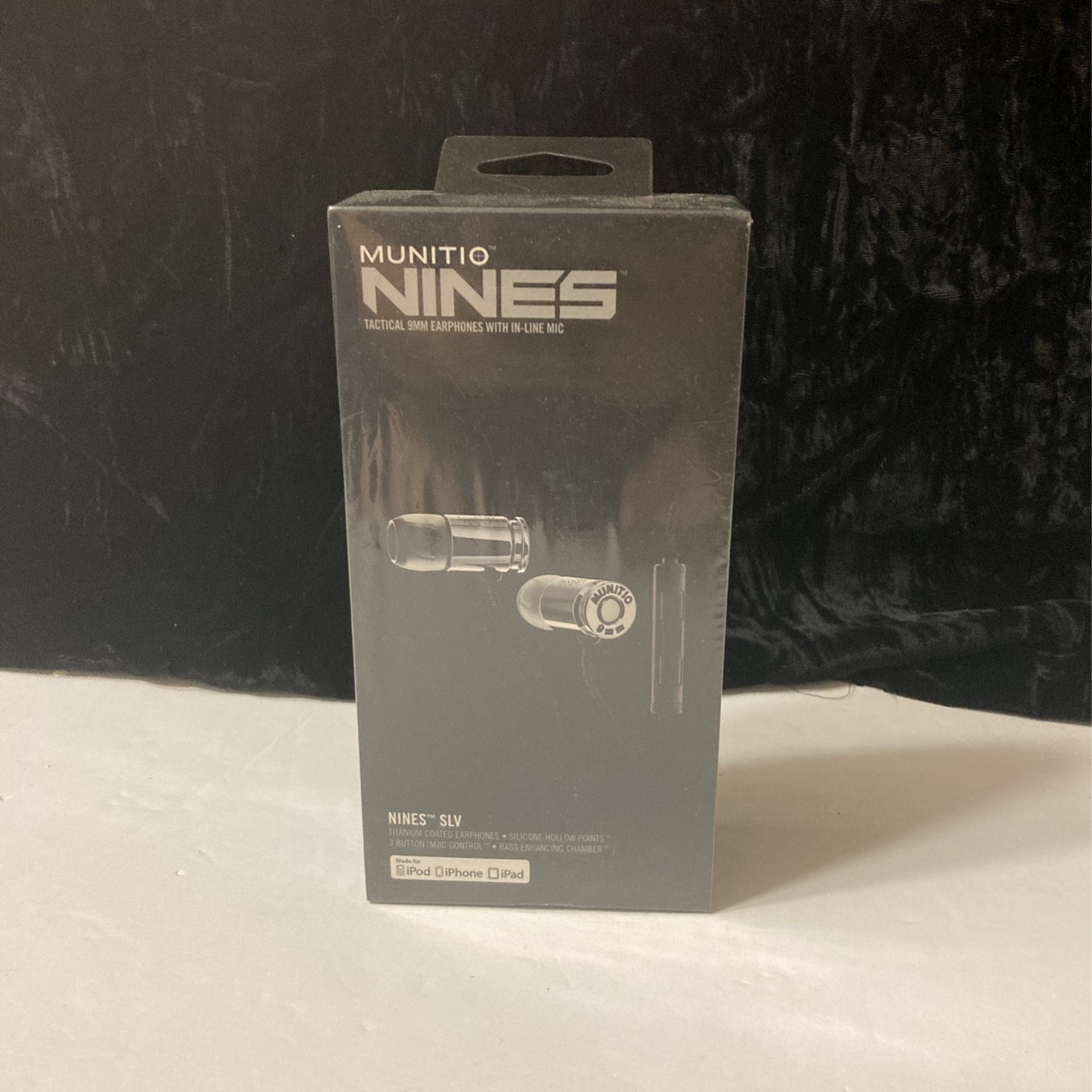 NIB Munitio NINES tactical 9MM earphones with in-line Mic