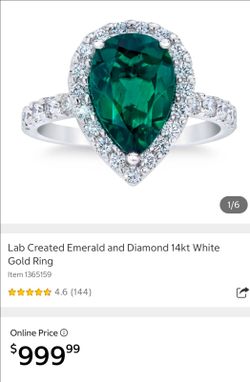 14kt white gold and emerald set