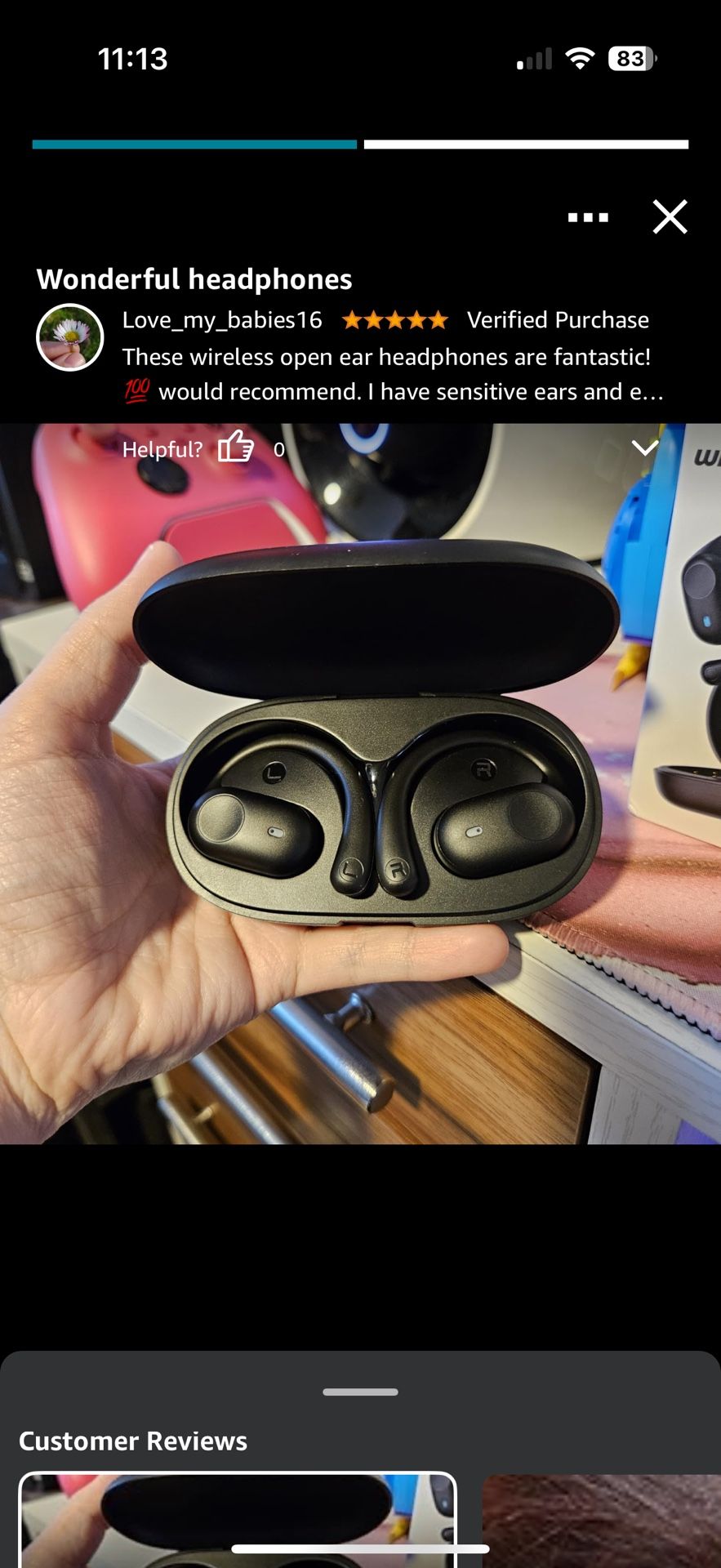 Open Ear Headphones, Bluetooth Headphones 5.3 Sports with Smart Digital Display, 36H Playtime, IP54 Waterproof, Wireless Earbuds Lightweight Design Fi