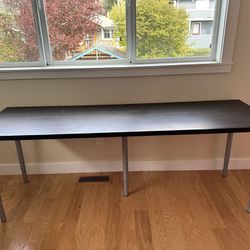  Black IKEA table with expandable legs  -  perfect desk or workstation 