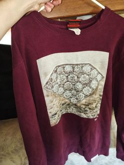 Diamond Supply Co. Burgundy Graphic Crewneck Sweatshirt