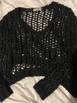 New black see threw top size medium