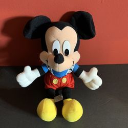 Vintage Disney Mickey Mous Mattel Arco 14” plush doll with suspenders