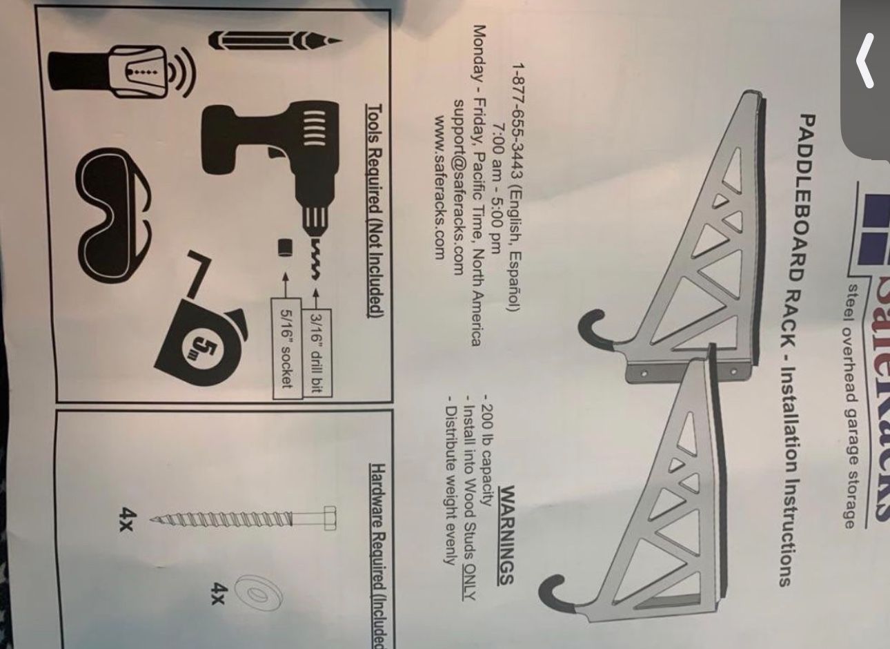 Safe racks paddle board rack. Open box never used I have 2 rack each one for $20