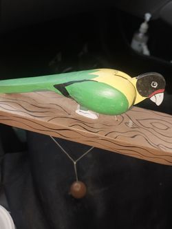 Vintage pecking parrot toy