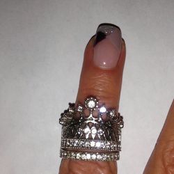 14$Gorgeous! Size 8 Silver-toned wedding set❤️❤️❤️❤️