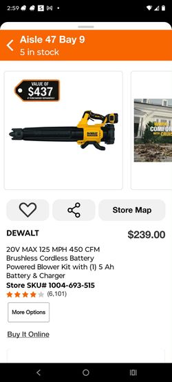 DEWALT 20V MAX Cordless Leaf Blower Kit