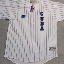 Men's Size Medium White Team Cuba Country Baseball Jersey New