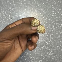 10k Gold Nugget Ear Rings