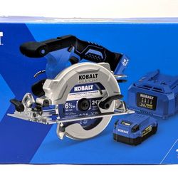 New Kobalt 24V MAX Brushless 6-1/2" Circular Saw w/ 4.0 Ah Battery & Charger