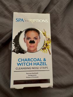NEW! Sealed in Box. SPASCRIPTIONS Charcoal & Witch Hazel Cleaning Nose Strips. 18 Nose Strips in Box.  Removes blackheads, unclogs pores and works in 