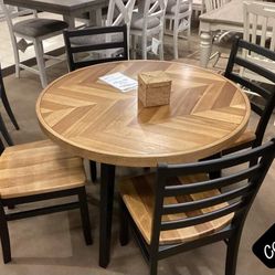 Ashley 5 Pcs Dining Set Table and 4 Chairs blondon 
