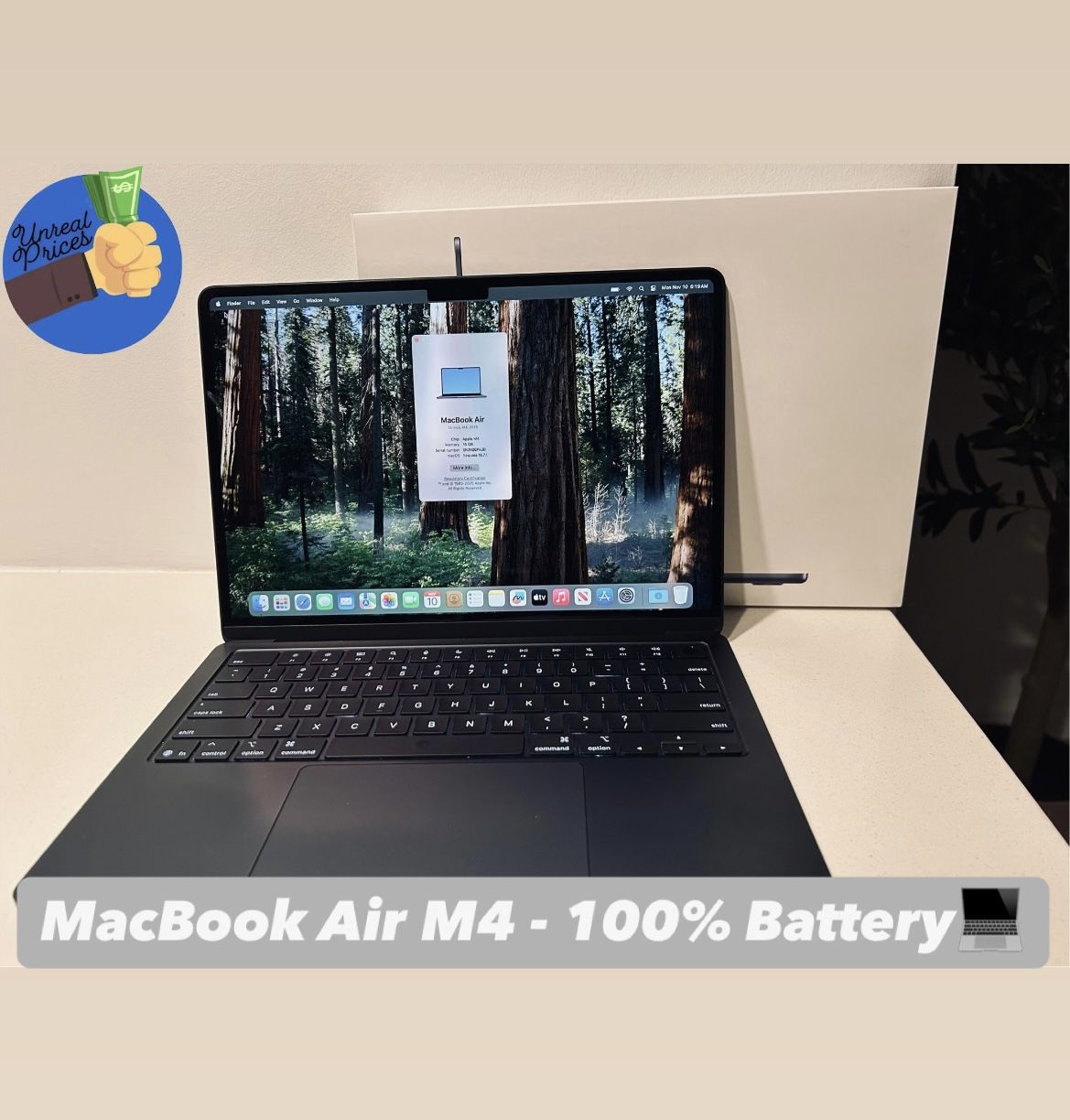 2025 MacBook Air M4 w/ Box, & Charger - Like New🔥
