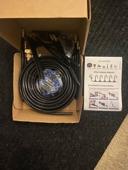 Outdoor Misting System Kit with Tubing and Nozzles