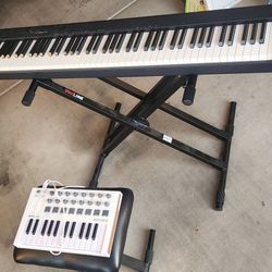 Casio CDP S100 Keyboard and Arturia Minilab with Bench