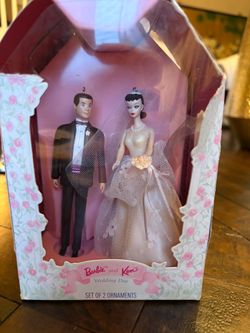 Barbie and Ken Wedding Day Ornament Set