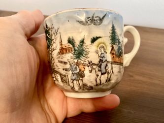 Antique Victorian Era German Demitasse Christkind Christmas Gift-Bringer Hand-Painted