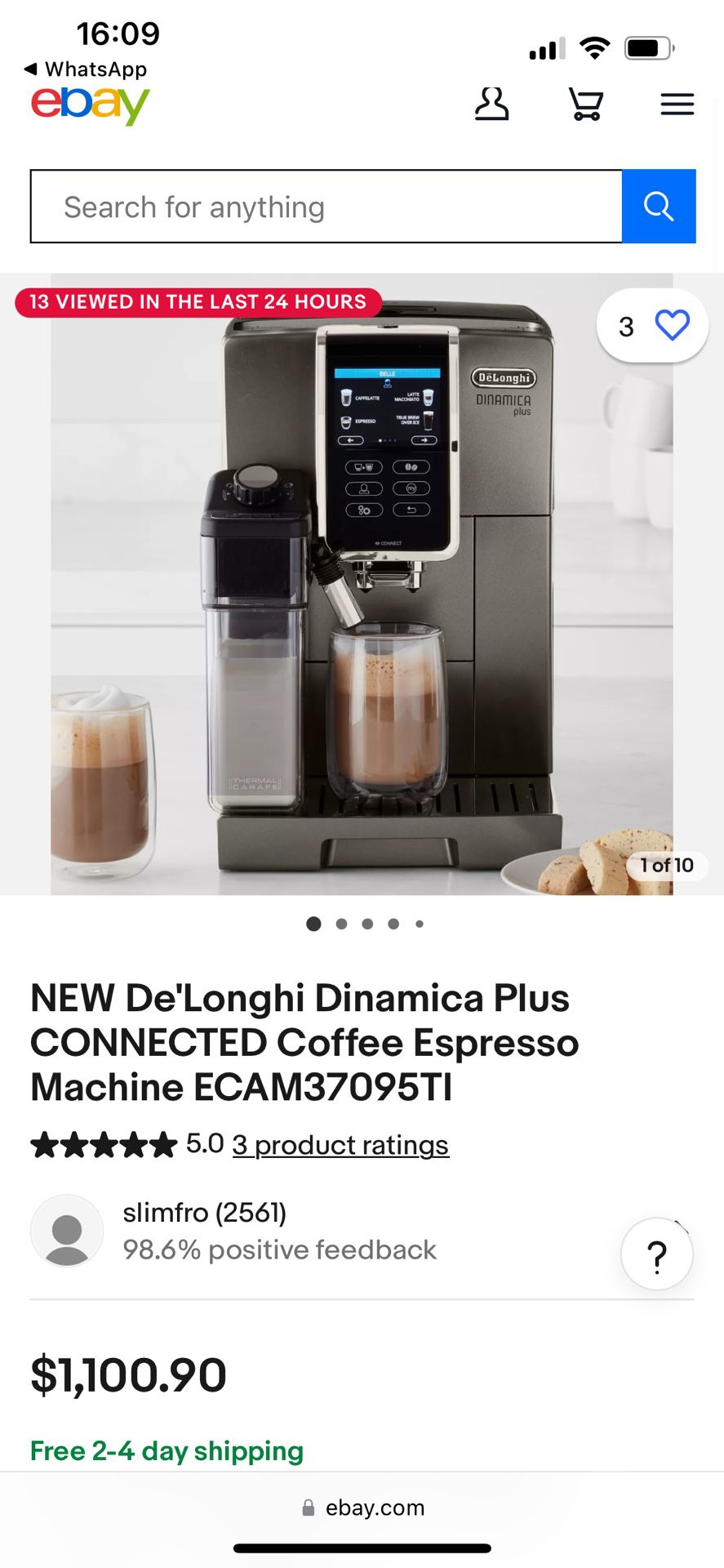 DeLongui Dinámica plus Coffee Machine 