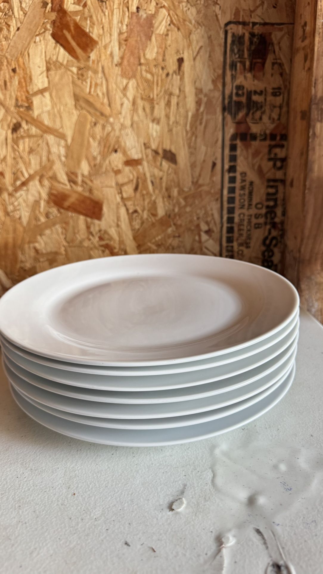 White plates.