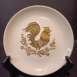 Hand Decorated Saucer Rooster Plate