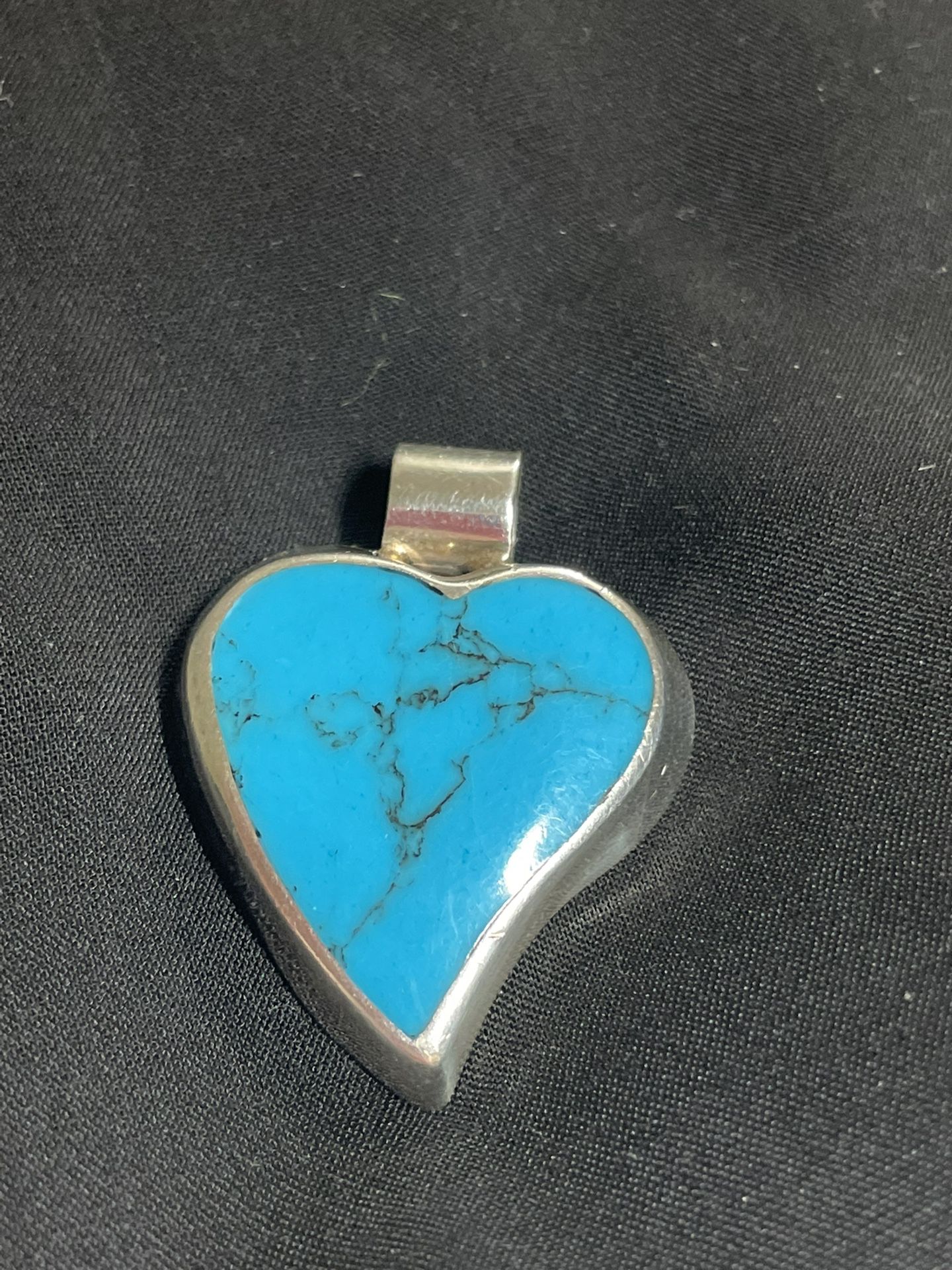 Sterling Silver Turquoise Heart Pendant Heart