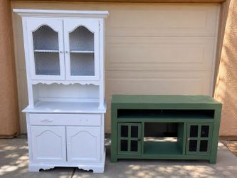 Futon white hutch green tv stand