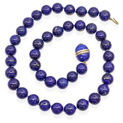 Necklace de lapis lazuli y oro 14 k