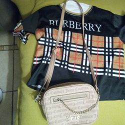 Girls Burberry Shirt / Juicy Couture Purse