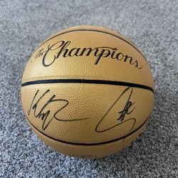 Steph Curry/Klay Thompson Dual Signed Champions Basketball