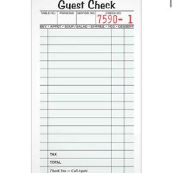 Guest checks (40 Of Then) 