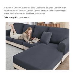 Brand new Sectional Couch Covers for Sofa Cushion L Shaped Couch Cover Washable Soft Couch Cushion Covers Stretch Sofa Slipcovers(3-Piece for Sofa Sea