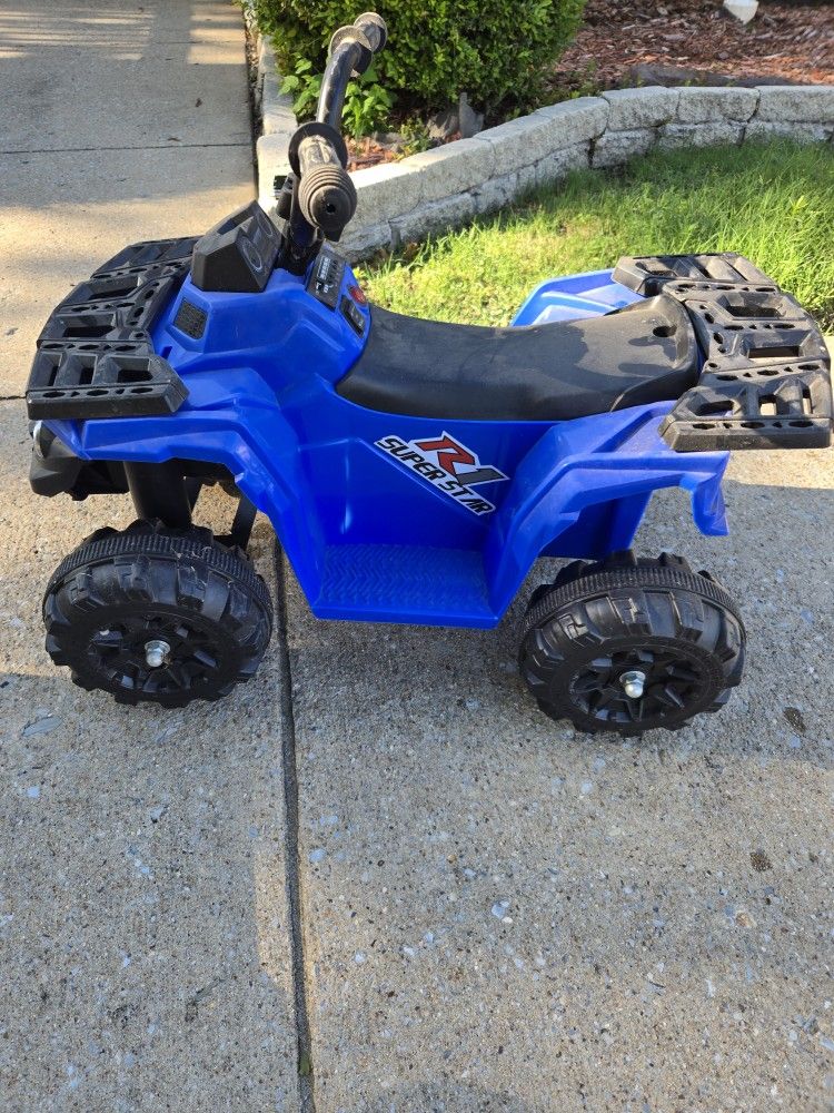 Blue R1 Super Star ride-on ATV for kids
