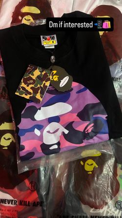 Black and purple bape tee