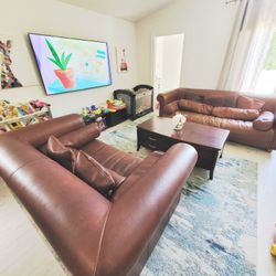 Large Designer Leather Couch