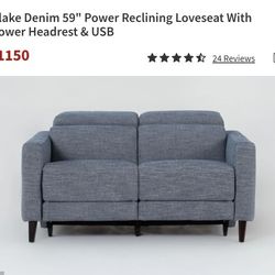 2 x POWER RECLINER LOVESEAT