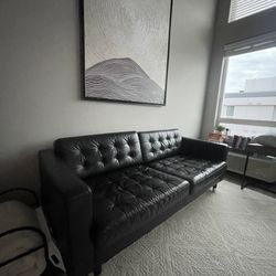Black Leather Ikea Sofa 