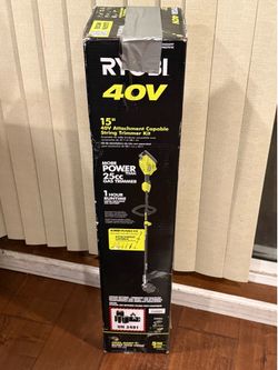 RYOBI 40V 15 in. Expand-It Cordless Battery Attachment Capable String Trimmer with 4.0 Ah Battery and Charger