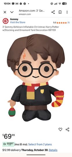 3' Gemmy Airblown Inflatable Christmas Harry Potter